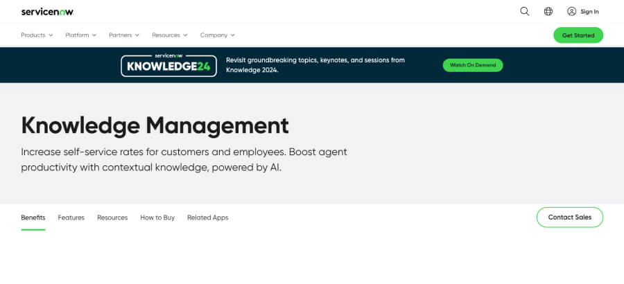 ServiceNow - Knowledge Management Software