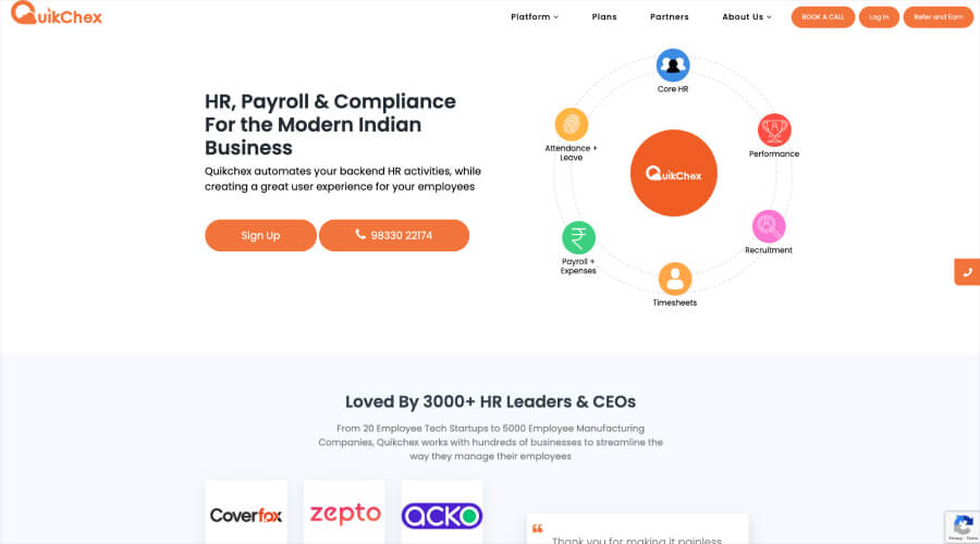 Quikchex_ HR Payroll Software - RazorpayX Payroll - Zoho Payroll - Zenefits by TriNet - Payroll Software for Small Business