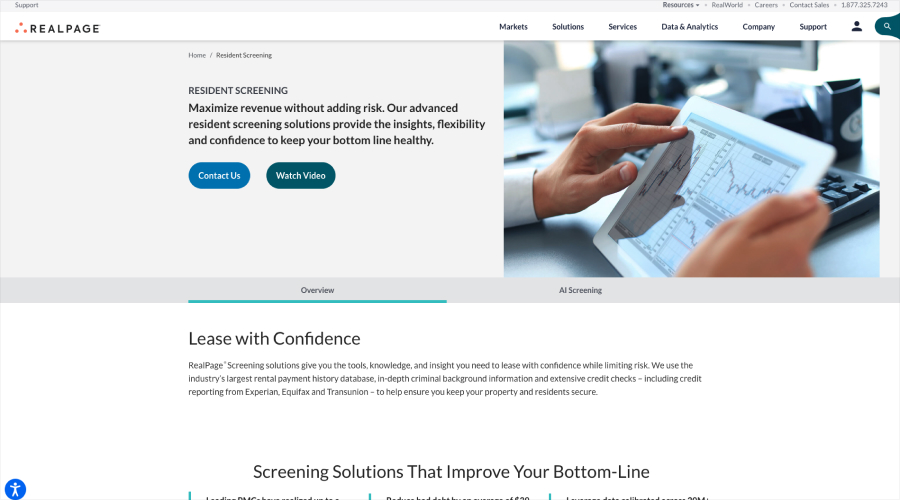 RealPage - best tenant screening services for small landlords