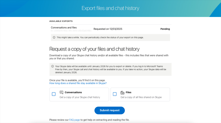 Exporting Skype Chat History to recover skype chat history 